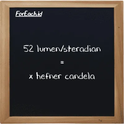 Contoh konversi lumen/steradian ke hefner candela (lm/sr ke HC)